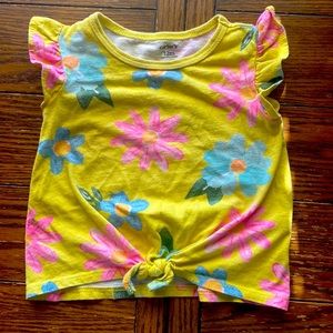 2 for $15 - Carters 12M Yellow Flower Tshirt with Knot